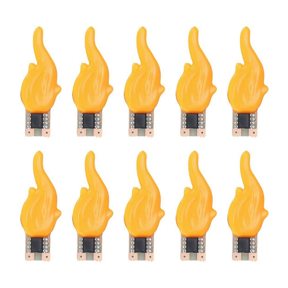 Led Flash Candle Flame 1800K Warm Birthday Camping Bulb Decorative Accessorie 10Pcs Light/White 4853798021391
