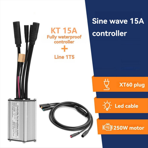 Electric Bicycle Controller with 1T5 Light Wire KT-15A Waterproof Sine Wave Essential E-Bike Accessory 2