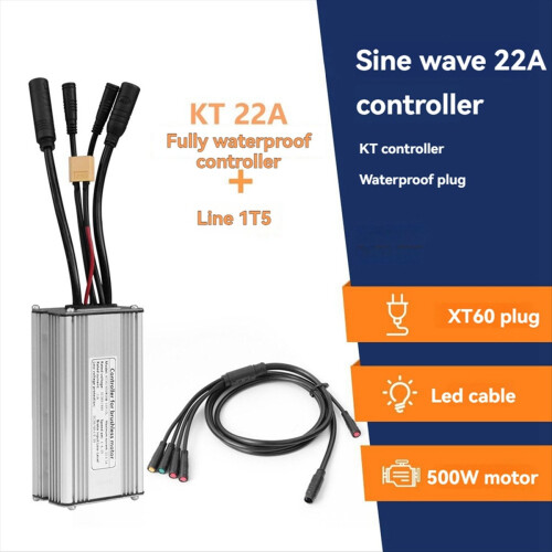 Electric Bicycle Controller with 1T5 Light Wire KT-22A Waterproof Sine Wave Essential E-Bike Accessory 2