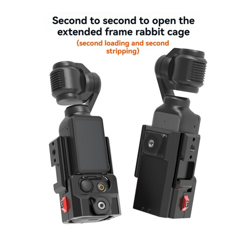 Camera Cage for 3 Expansion Adapter Protective Bezel Frame Handle Bracket, Cold Shoe Quick Mount 2