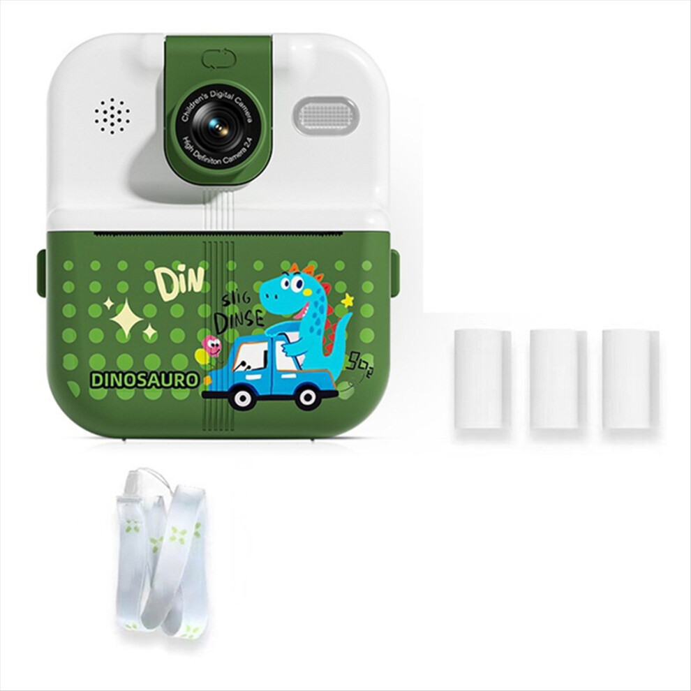 Saudism Kids Camera Cute Photo Printer Digital Children Video Photography Instant Print Dinosaur