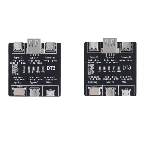 2PCS DT3 Data Cable Test PCB Board Type-C USB C Micro-USB Tester Date on-Off Detection