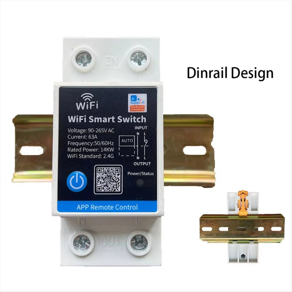 63A Smart Switch Relay App Remote Control Timer Din Rail 2P Works With For //Salute 4853798025443