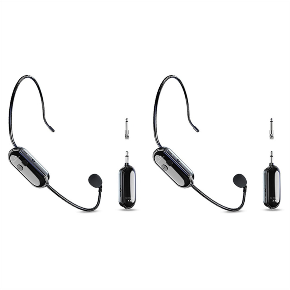 2Pcs 2.4G Wireless Microphone Headset Long Range 30M For Voice Amplifiers, Speakers, Karaoke, Teaching, Outdoor Speeches 4853798025238