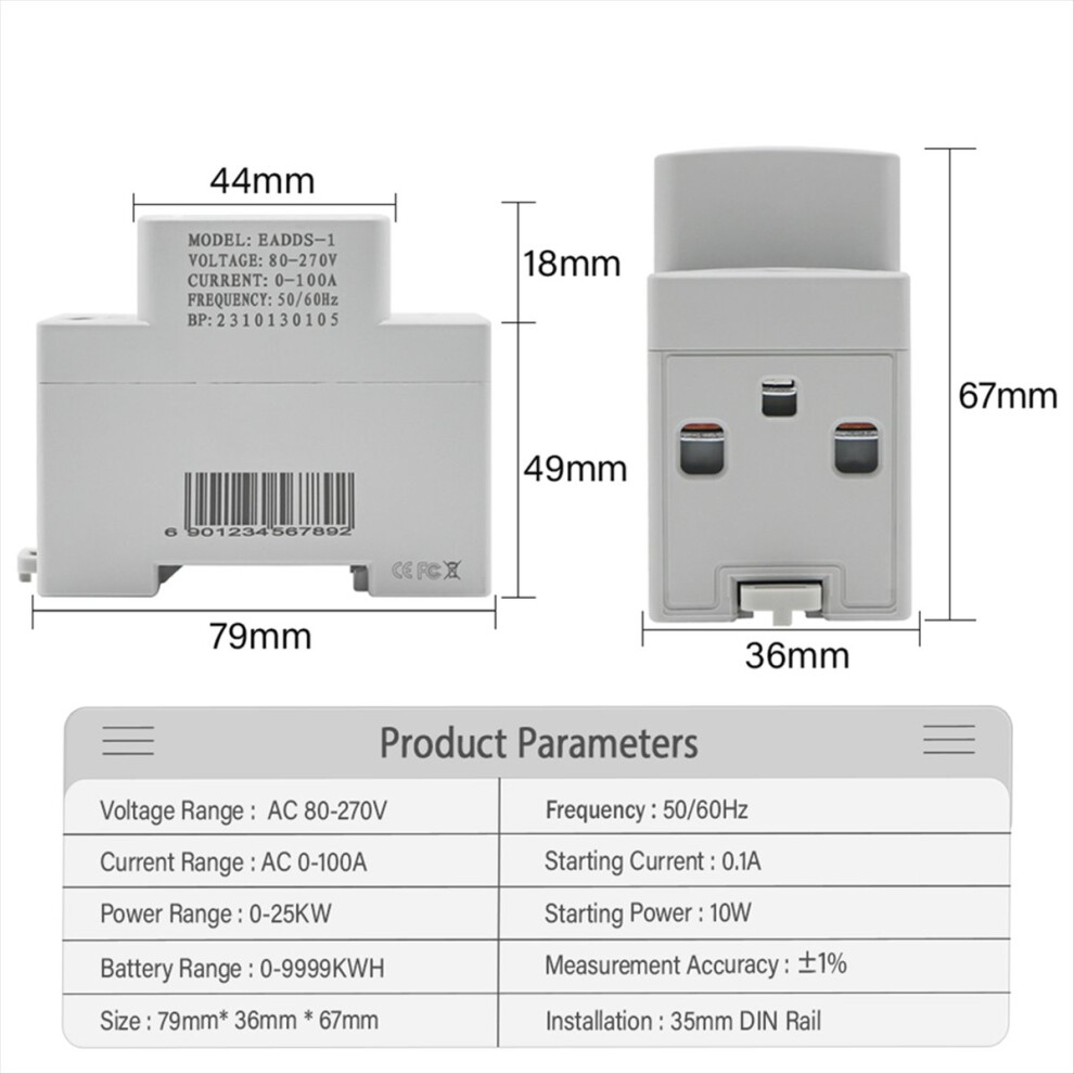 Ac Voltage And Current Kwh Power Monitor Multi-Function Meter Volt-Ampere Ammeter Saudism