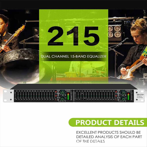 EQ215S Active Balanced Dual 15Band Graphic Equalizer Professional Audio Sound Processor for Studio/Live Performances(EU) 2