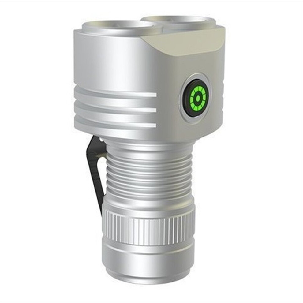Mini Flashlight Type-C Rechargeable Portable Small Torch With 4 Lighting Modes Camping Emergency Flashlights Silver 4853798045380
