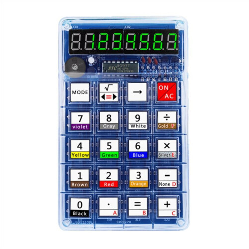 DIY Calculator Kit LED Display Electronic Making with Batteries for Learn Soldering Assembly Practice C 1