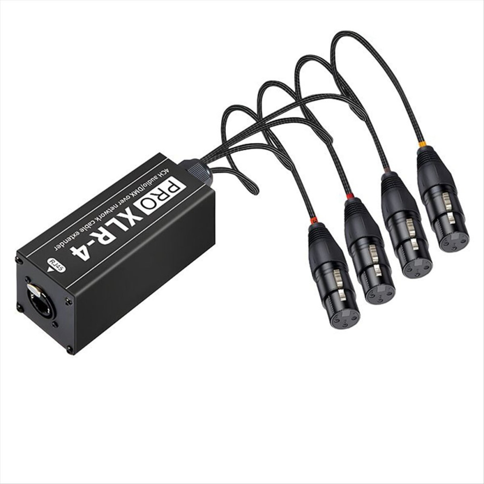 4-Channel Xlr Audio And Network Cable Extender, Dmx512 Signal Extender For Stage Sound Lighting Studio C 4853798043423