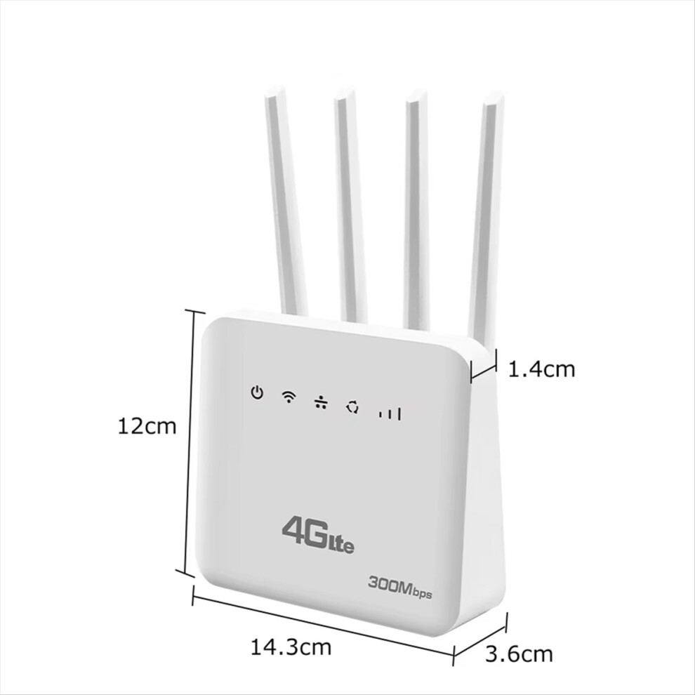 4G CPE Router WiFi 6 LTE with SIM Card Slot Modem 300Mbps Four Antenna ...