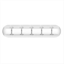 5 Holes Self-Adhesive Power Cord Manager Fixed Chuck Plug Mouse Cable Headset Winder Mobile Phone Data Card White