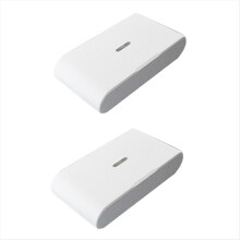 2pcs 433MHz Wireless Vibration Glass Break Detector, Adjustable Sensitivity, Compatible with Alarm Systems White