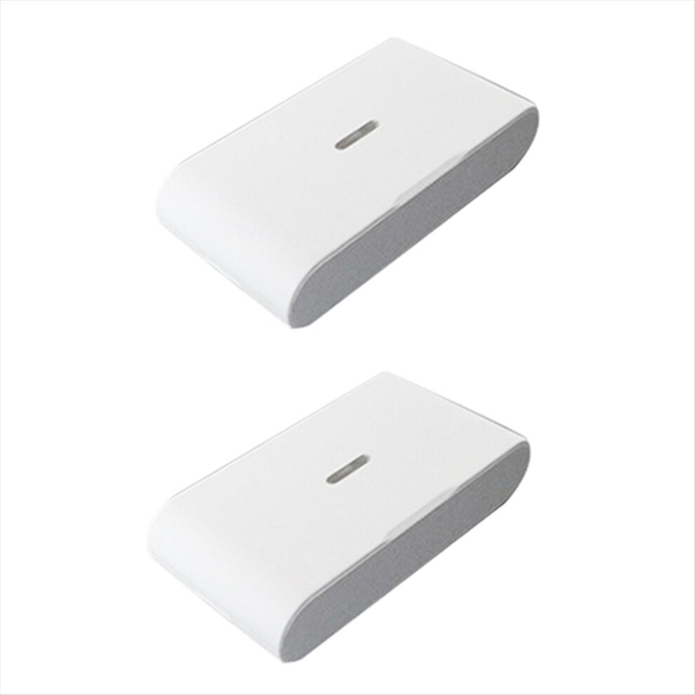 Saudism 2Pcs 433Mhz Wireless Vibration Glass Break Detector, Adjustable Sensitivity, Compatible With Alarm Systems White