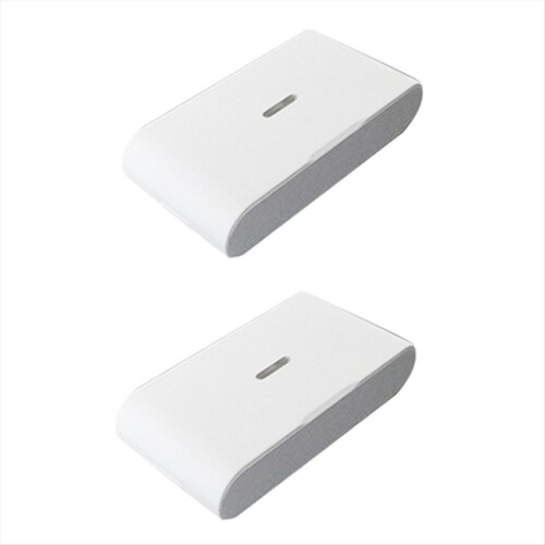 2pcs 433MHz Wireless Vibration Glass Break Detector, Adjustable Sensitivity, Compatible with Alarm Systems White 1