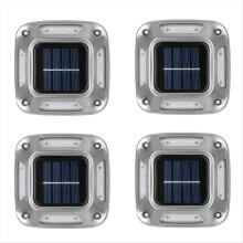 4pcs 8 LEDs Solar Ground Light Warm Garden Lamp Outdoor Courtyard Driveway Marker