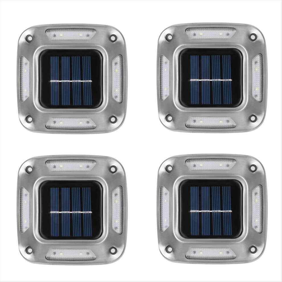 4pcs 8 LEDs Solar Ground Light Warm Garden Lamp Outdoor Courtyard Driveway Marker-image-OPC-PMGMNJT-NEW
