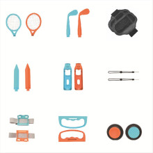 18in1 Motion Sensing Sports Suit Set for Switch 2 Controller Detachable Grip+Tennis Racket+Wristband