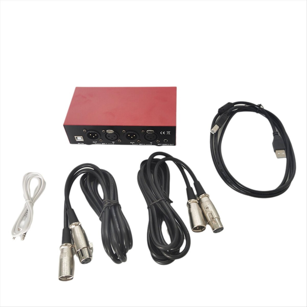 Usb Dual Mixed Output Phantom Power Supply 48V For Condenser Microphones Music Recording Equipment With Double Xlr Cable 4853798074649
