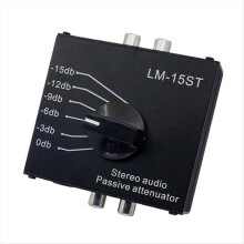 Stereo Audio Passive Attenuator Compatible 3.5mm 6.35mm Interface Six Switch Modes 0db -3db -6db -9db -12db -15db