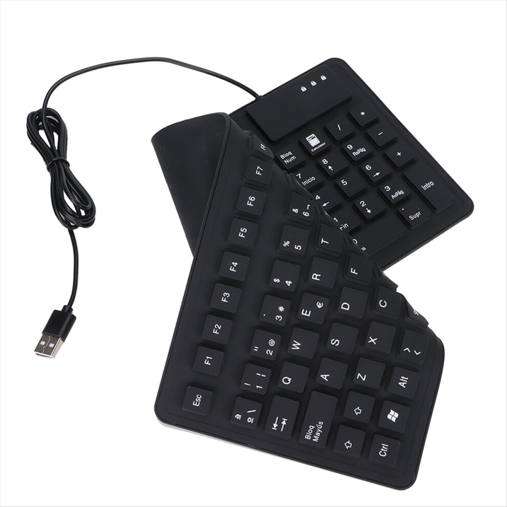 Saudism 108 Keys Spanish Keyboard Portable Silicone Foldable Quiet Waterproof Dustproof For Office Laptops Computers