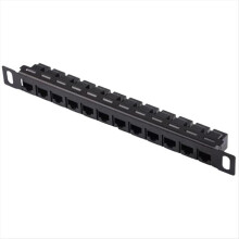 12 Port Patch Panel, Network Wire Organizer Rack Unshielded Cat5e/Cat6 Cable Panel for Cord Management