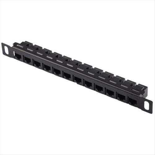 12 Port Patch Panel, Network Wire Organizer Rack Unshielded Cat5e/Cat6 Cable Panel for Cord Management