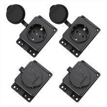 4pcs European Outdoor Waterproof Socket with Rain Cover IP54 Industry Power Extension Strip for Garden