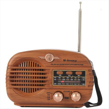 Retro Bluetooth Radio, Portable Radio AM FM Transistor Battery Operated USB Music Player Wooden