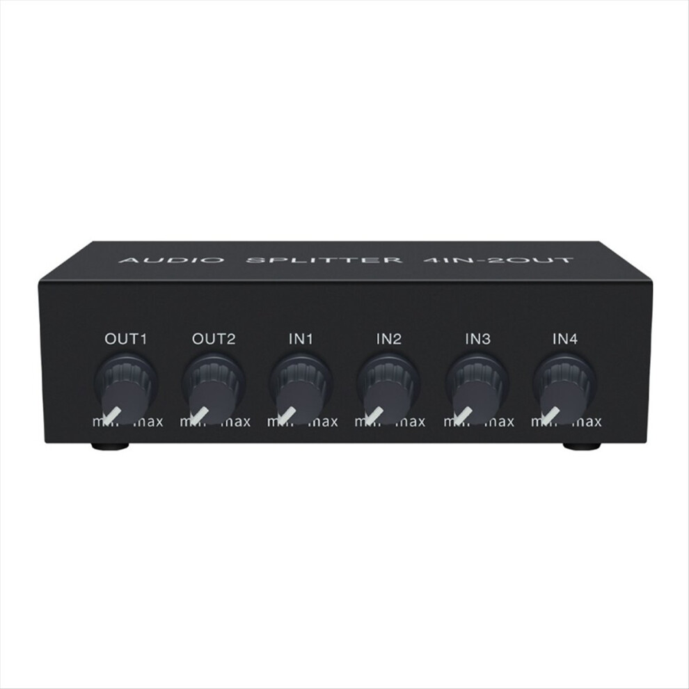 4 In 2 Out Audio Switch Mixer Splitter, Stereo High Fidelity With Op Amp, Volume Adjustment, No Switching Eu Plug 4853798099833