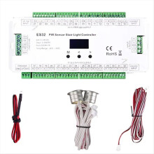 32CH PIR Sensor Stair Light Controller 2CH RGB Pixel SPI LED Strip Dimmer Indoor Stairway 5V-24V.