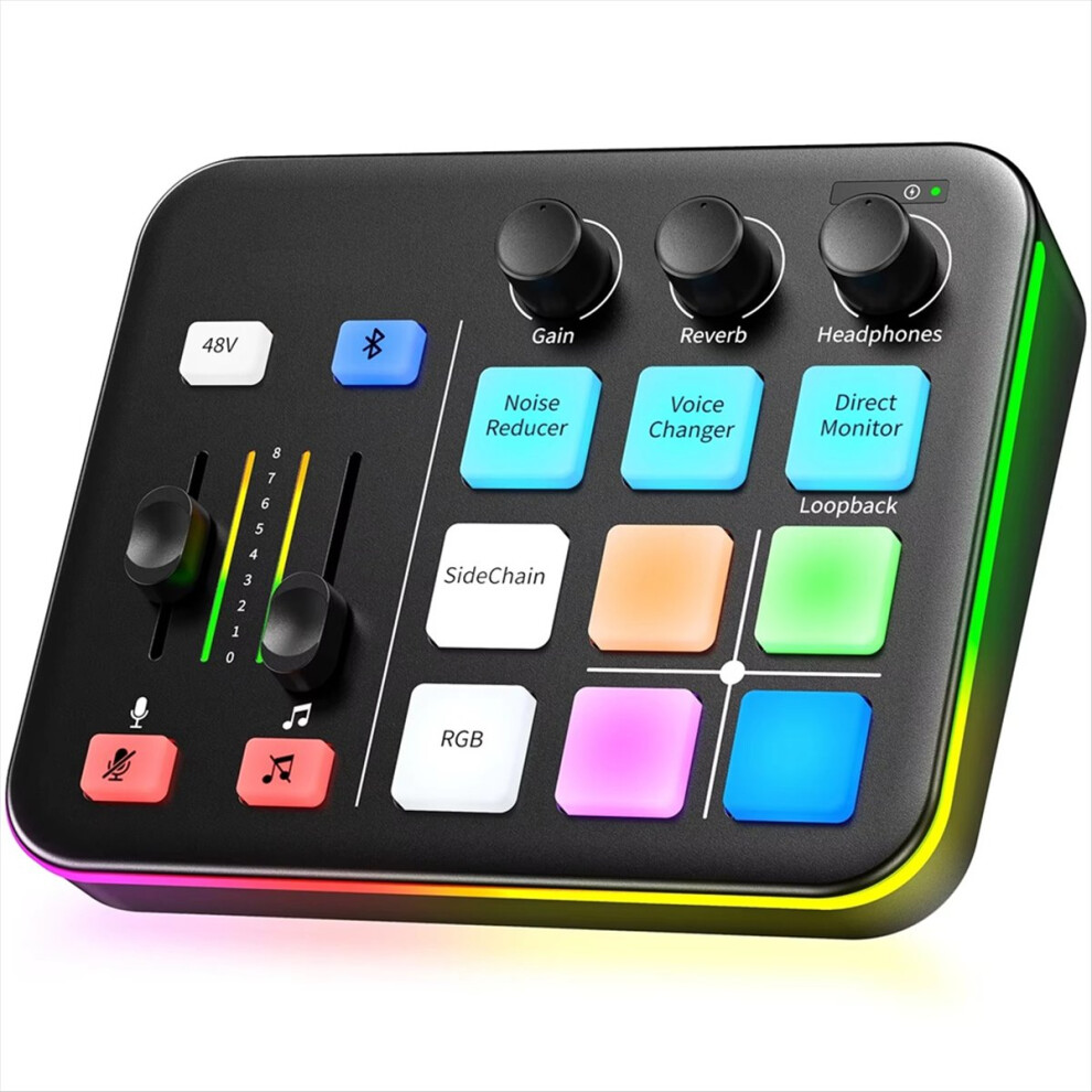 G1 Neo Gaming Audio Mixer,Custom Sound Effects Rgb Streaming With Xlr Microphone Interface,For Game Voice,Podcast 4853798006756