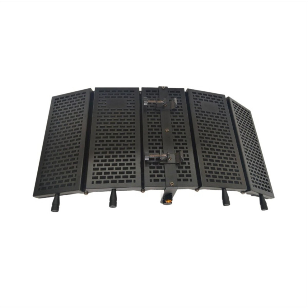 5-Panel Microphone Isolation Shield Soundproof Cover Grid Design Semi-Circular Noise Reduction Wind Screen 4853798010128