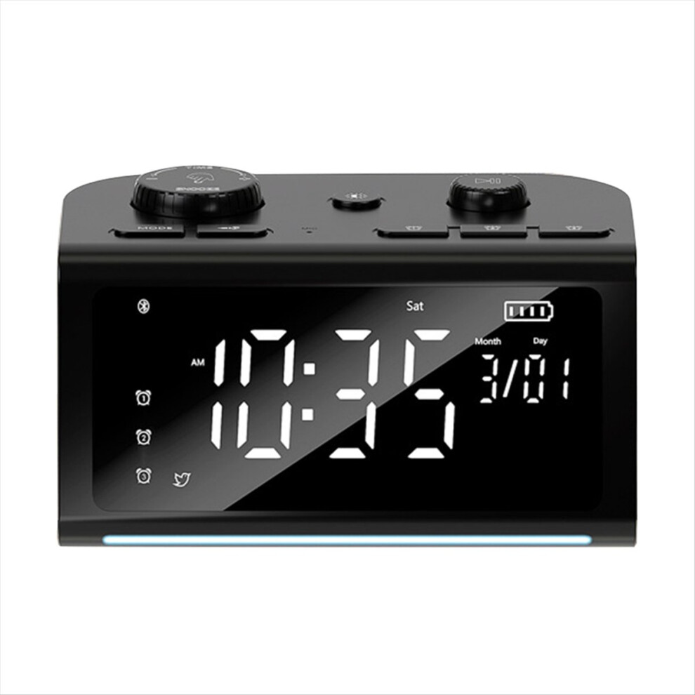 Saudism White/Light/Black Multifunctional Noise Sleep Instrument Bluetooth Alarm Clock Speaker Fm Wake-Up Colorful Night