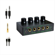 4 Channel Low Noise Stereo Audio Amplifier Professional Headphone for Sound Mixer PC Guitar SET 2