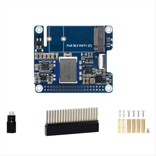 POE M.2 HAT+ Adapter with PoE Function for 5,Supports NVMe Protocol Solid State Drive,High-Speed Read