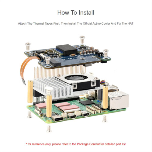 POE M.2 HAT+ Adapter with PoE Function for 5,Supports NVMe Protocol Solid State Drive,High-Speed Read 2