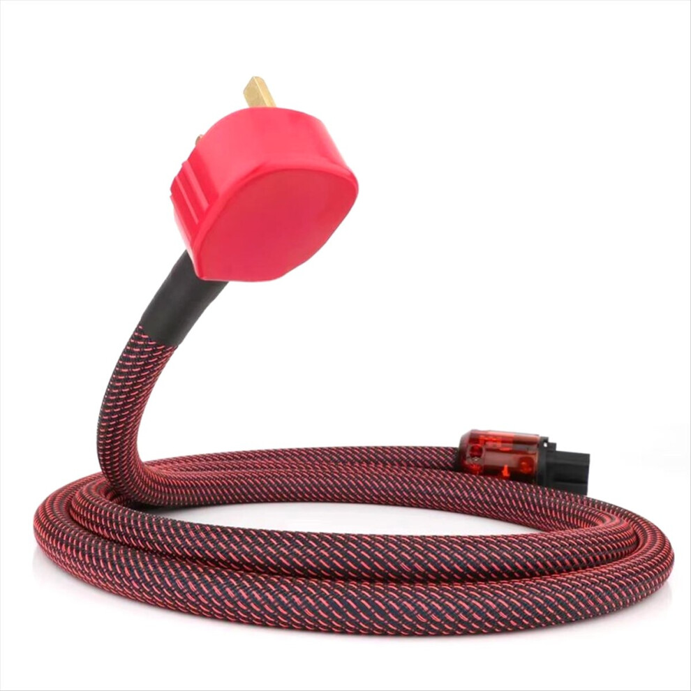 Saudism Pure Copper Multi Conductor Uk Power Cord Cable Audiophile Mains Lead For 1.5M Plug