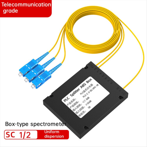 SC/UPC Fiber Optic Splitter Box PLC ABS Optical 1/2 2