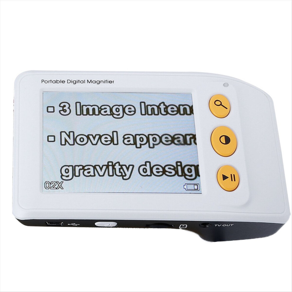 Saudism White Digital Video Magnifier For Low Vision Electronic Reading Aids Seniors 3.5In Lcd Screen 2-25X Zoom