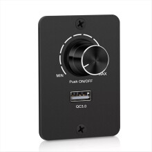 DC 12-24V PWM Dimmer Switch for RV & Boat 5A Adjustable Light Controller with QC 3.0 USB Charging Port