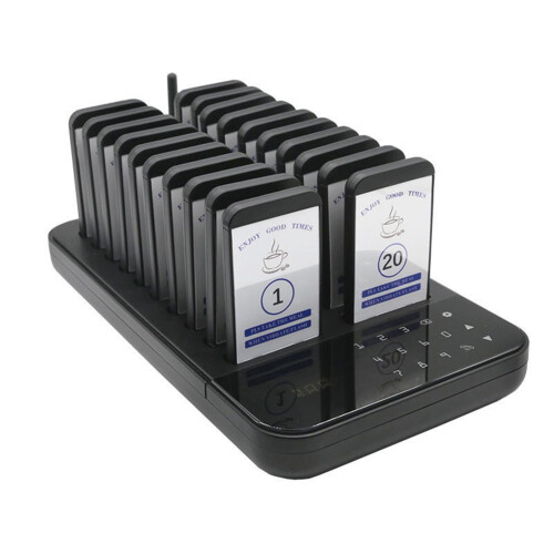 Wireless Restaurant Pager System Touch Panel Calling Beeper for Queue Coffee Shop EU