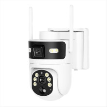 4G Solar-Powered Outdoor Camera 4MP Dual Lens Screen PTZ Security Cam Motion Detection Auto Track North America