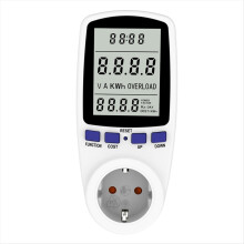 220V Digital LCD Power Meter Wattmeter Socket Wattage Kwh Energy Measuring Outlet 7 Display Models EU Plug