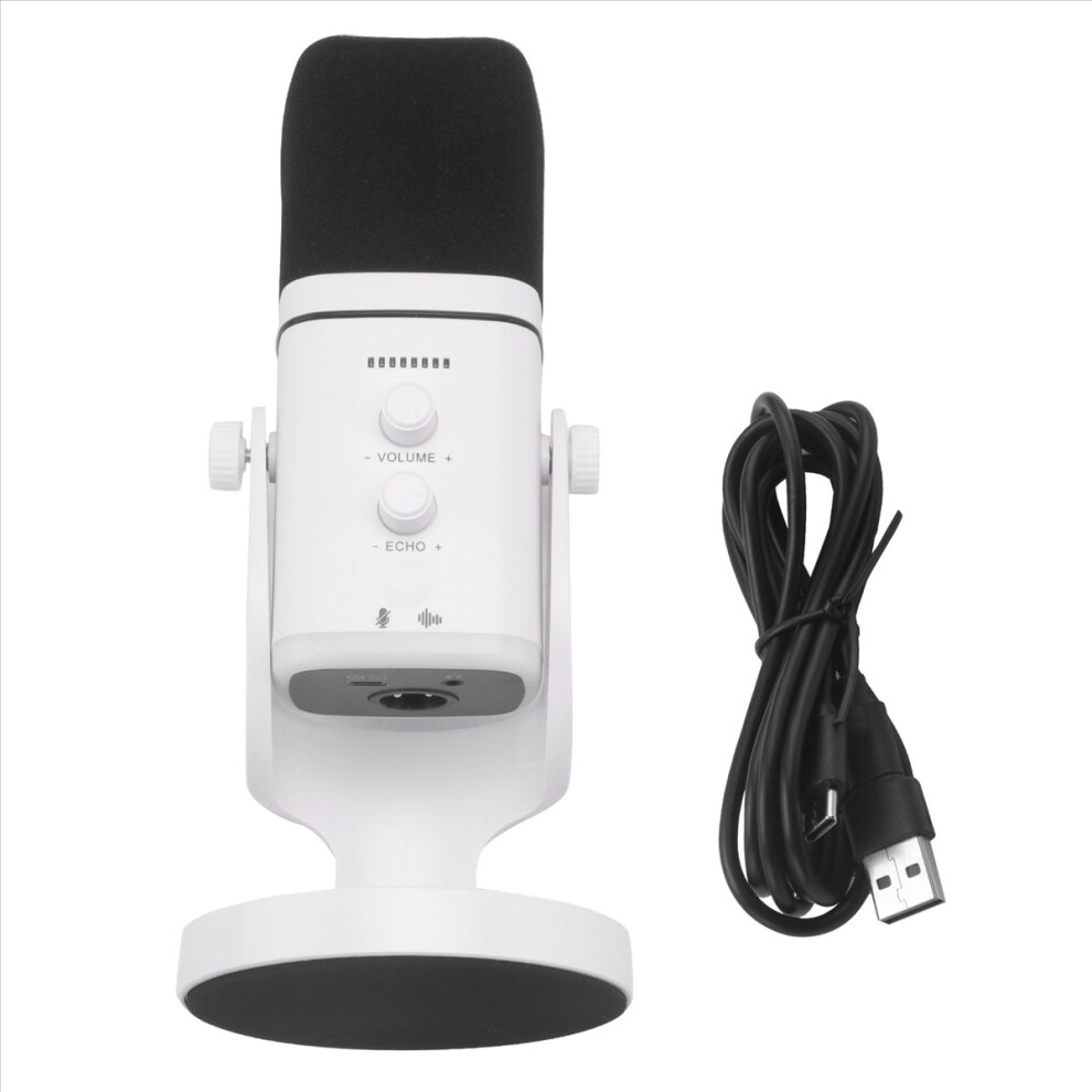Rgb Gaming Mic Usb/Xlr Dynamic Microphone With Noise Reduction,Mute,Headphone Jack For Gamer Streaming Podcast White 4854219279285