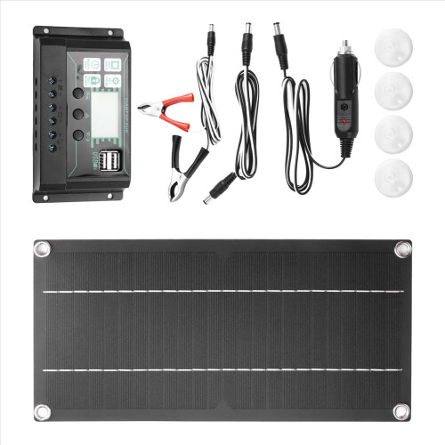 12W Monocrystalline Solar Panel Kit 600W Charger Controller 100A for RV Caravan 2