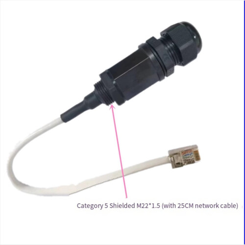 M22 Ethernet LAN Adapter RJ45 Waterproof Connector 25cm Network Cable Shielded IP67 Protection Socket DHL 2
