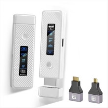 Wireless -Compatible Transmitter and Receiver LED Display 1080P HD Extender 50M for PC Monitor Projector TV White