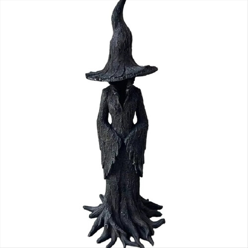 Witch Statue Gothic Halloween Resin Figurine Retro