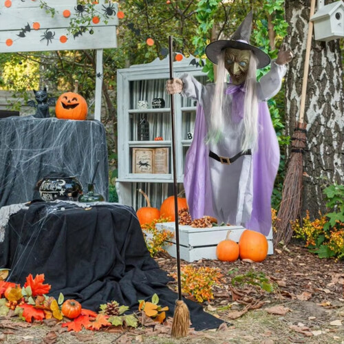 Halloween Decorations - 6Ft Animated Hovering Witch Animatronics Prop 1