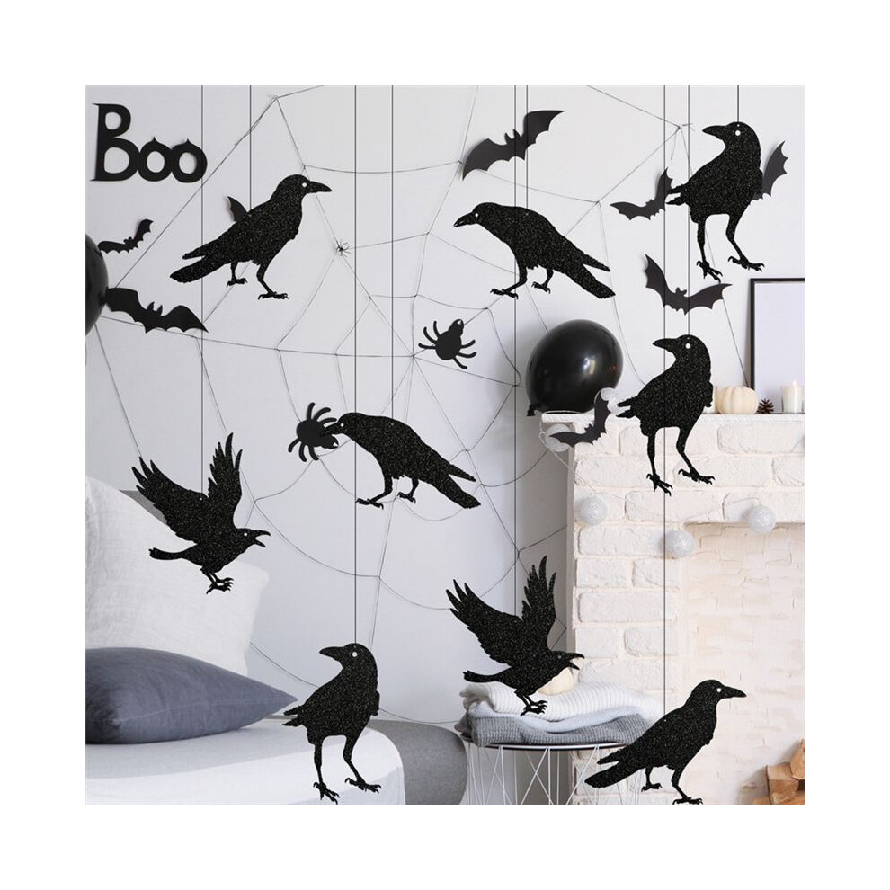 24PCS Party Hanging Ornament Halloween Witch Pumpkin Ghost Cutouts, B